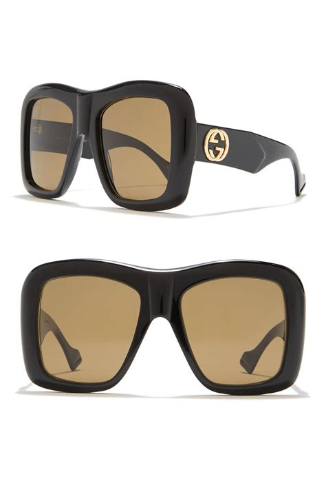 gucci 54mm printed semi-rimless sunglasses|oversized gucci sunglasses for men.